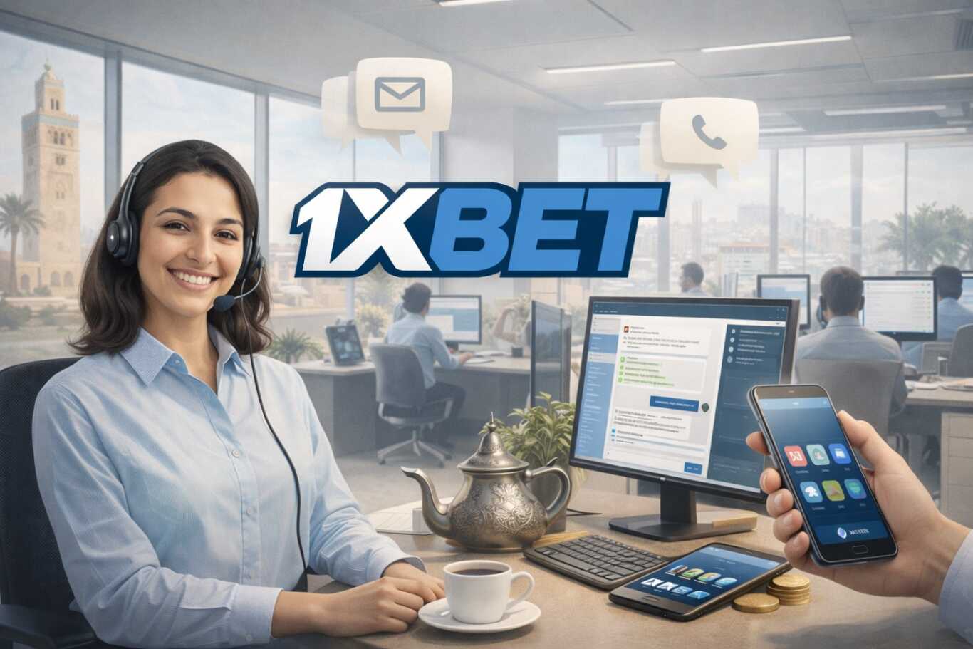 خدمة دعم 1xBet في المغرب